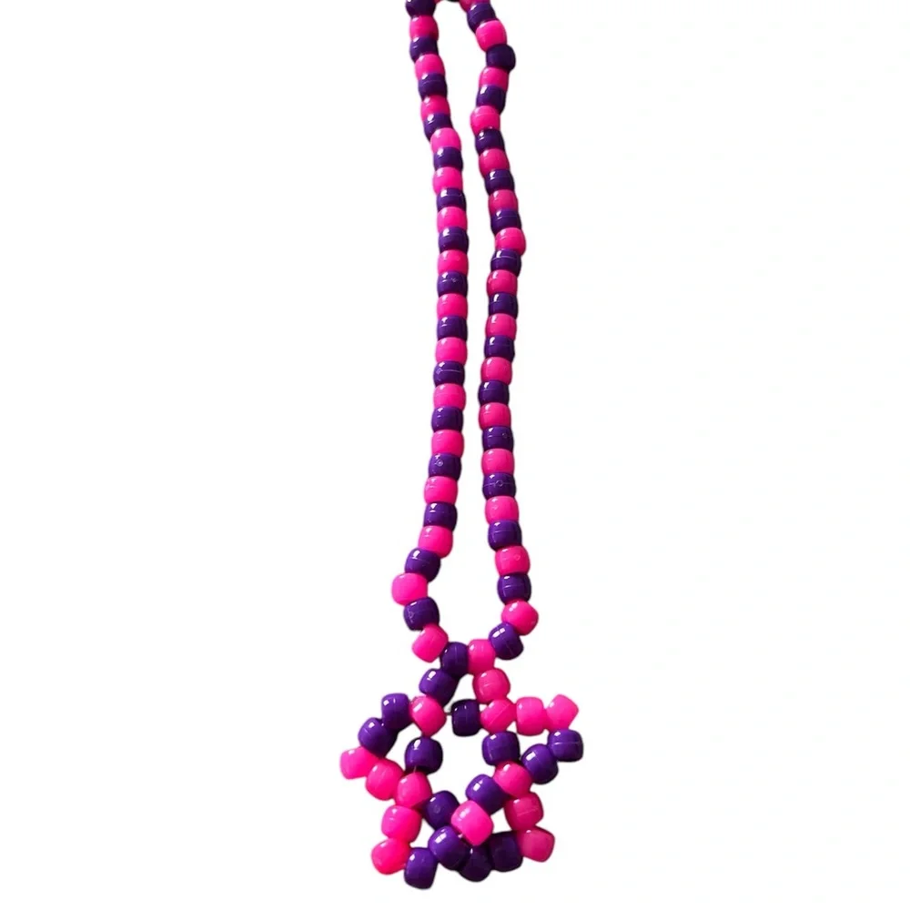 Pink & purple Kandi star necklace - Picture 3 of 4